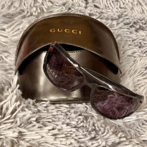 Vintage Gucci Translucent Dark Grey Wrap Sunglasses